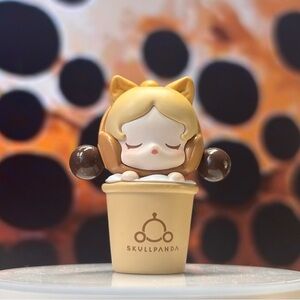 SKULLPANDA Pop Bean | Brown bubble tea | Taiwan Exclusive Pop Mart figure